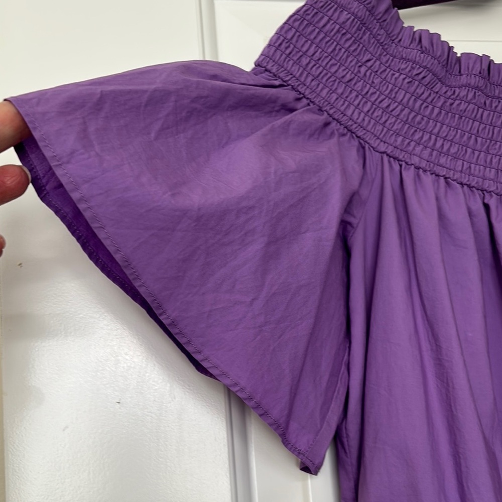 Purple Ruffled Off-the-Shoulder Maxi Dress - Picture 3 of 4